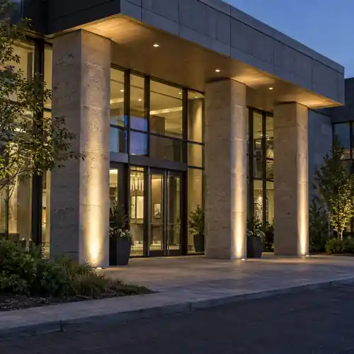 Architectural floodlight columns vertical features