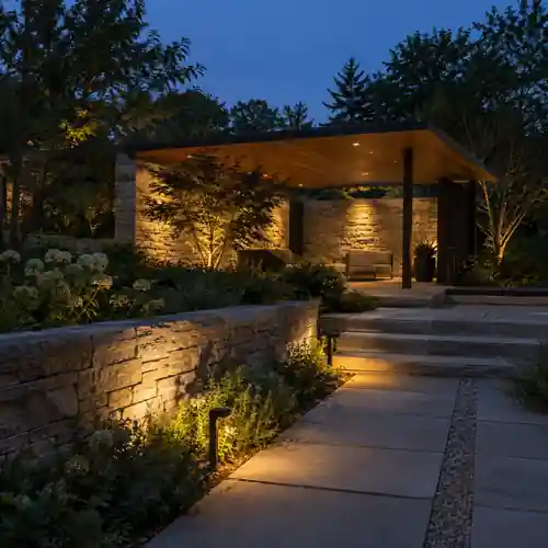 Architectural floodlight columns vertical features landscape architecture